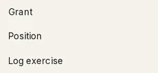 The Add menu open on three items: Grant, Position and Log exercise